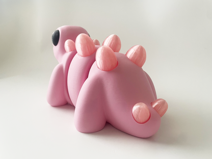 ZOU's BIG Pink Stegosaurus Dino Fidget Toy - High-Quality 3D Printed Articulated Dinosaur for Indoor & Outdoor & Stress Relief Play