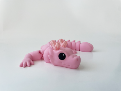 Zou's Pink Dragon Fidget Toy- - Medium High-Quality 3D Printed Articulated Dragon for Tabletop Tactile Play & Stress Relief