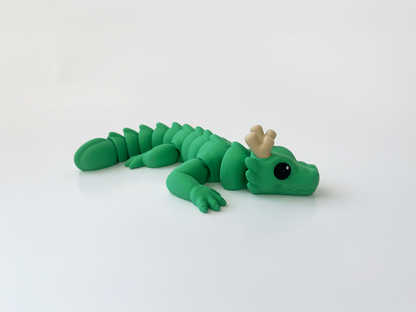 Zou's Green Dragon Fidget Toy- - Medium High-Quality 3D Printed Articulated Dragon for Tabletop Tactile Play & Stress Relief