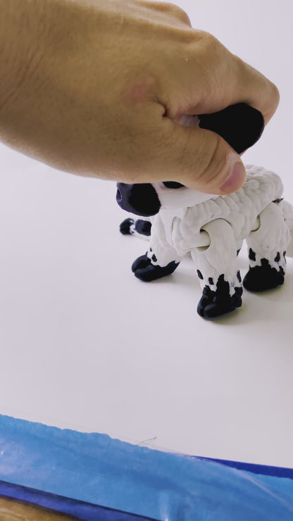 Daisy, the Black & White Posable Mountain Cow