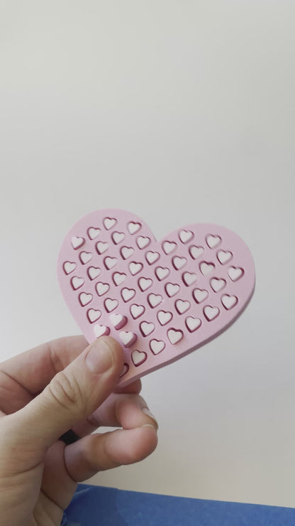 Mom’s Tactile Pink Heart Fidget Toy- - High-Quality 3D Printed Heart for Tactile Play