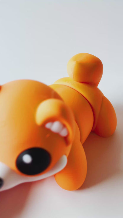 Orange Shiba Inu Flexi Toy Figurine for Fun Doge Play!