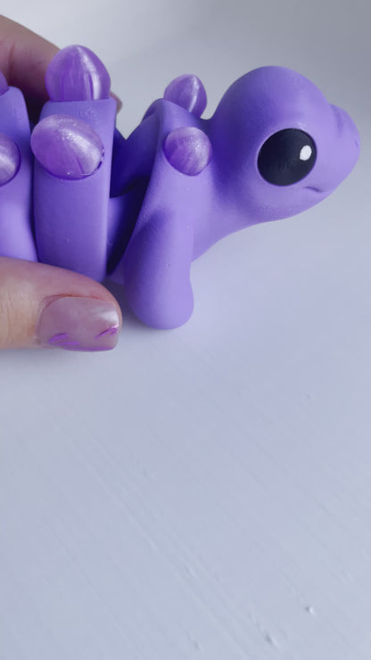 ZOU's Baby Purple Stegosaurus Dino Fidget Toy - High-Quality 3D Printed Articulated Dinosaur for Indoor & Outdoor & Stress Relief Play