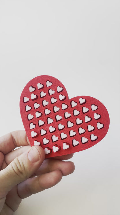 Mom’s Tactile Red Heart Fidget Toy- - High-Quality 3D Printed Heart for Tactile Play