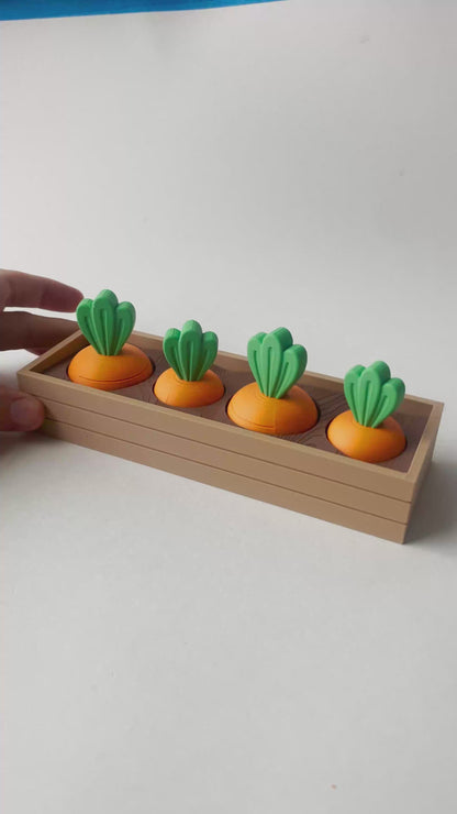 Mom's Full Carrot Garden-- Full Set with of 2 Large and 2 Medium Carrots- Articulated Garden for Tabletop Tactile Play & Stress Relief