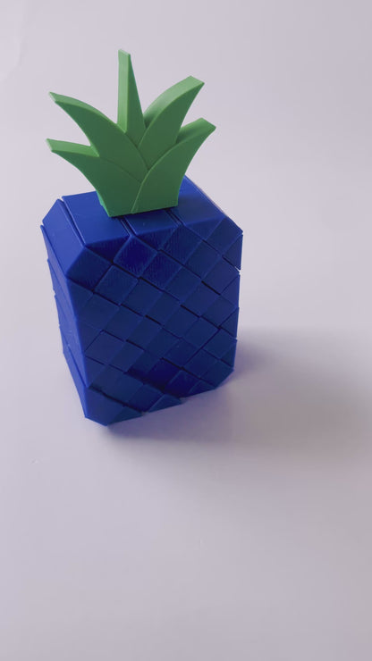 Patrick’s Blue Pineapple Fidget Toy- - High-Quality 3D Printed Articulated Pineapple Fidget for Tabletop Tactile Play