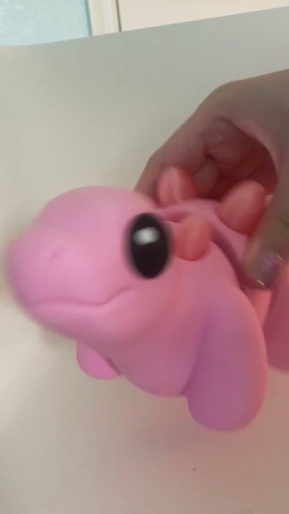 ZOU's BIG Pink Stegosaurus Dino Fidget Toy - High-Quality 3D Printed Articulated Dinosaur for Indoor & Outdoor & Stress Relief Play