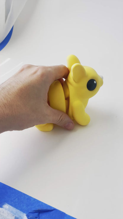 Easter's Yellow Bunny Fidget Toy - Medium High-Quality 3D-Printed Articulated Buddy with Tiki-Taka Noise for Indoor and Outdoor Play & Stress Relief