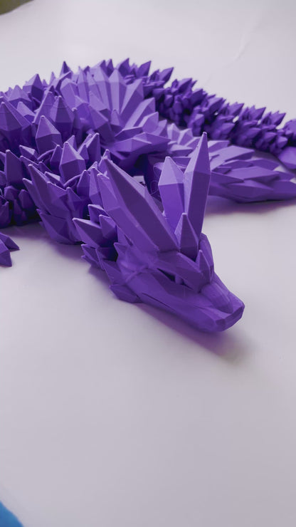 3D Printed Purple Dragon: Winged Fantasy Beast by Cinderwing3D