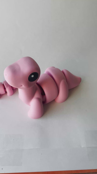 Kawaii Pink Brontosaurus Dinosaur Flexi Toy Figurine for STEM Learning Play!