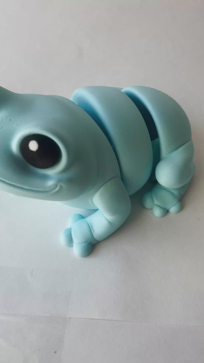 Baby Blue Frog Flexi Toy Figurine for Tactile Learning Play!