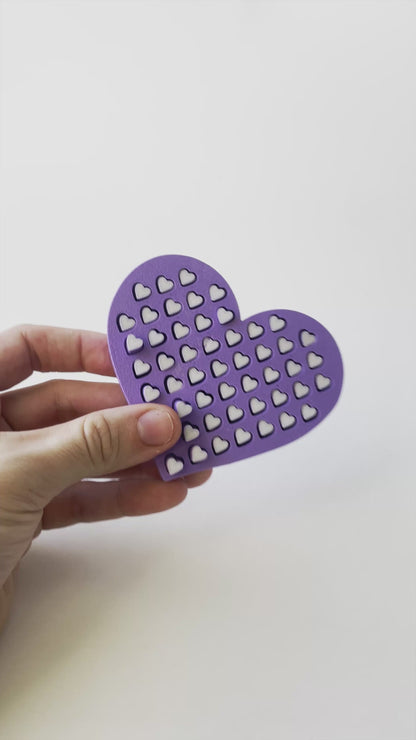 Mom’s Tactile Purple Heart Fidget Toy- - High-Quality 3D Printed Heart for Tactile Play