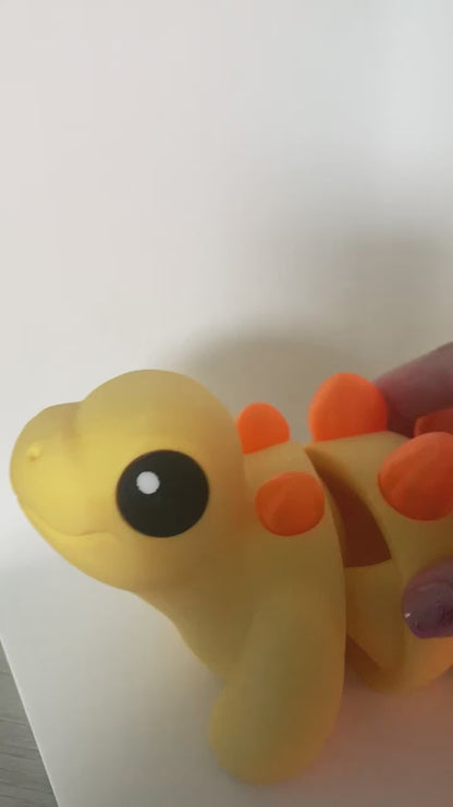 ZOU's BIG Yellow Stegosaurus Dino Fidget Toy - High-Quality 3D Printed Articulated Dinosaur for Indoor & Outdoor & Stress Relief Play