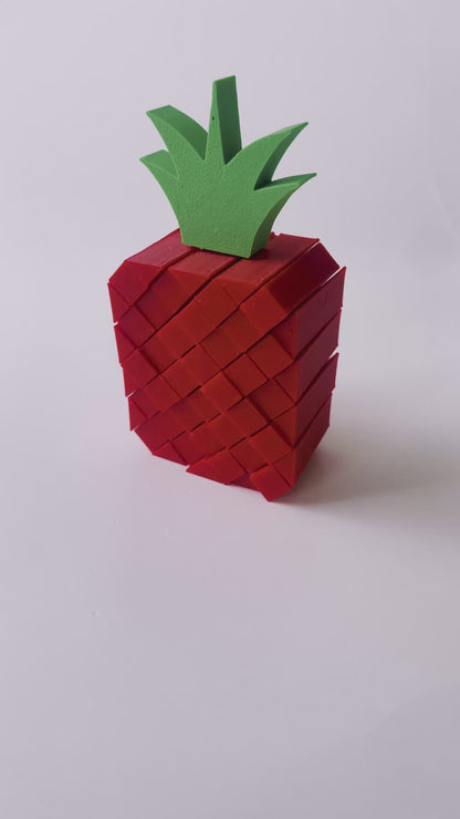 Patrick’s Red Pineapple Fidget Toy- - High-Quality 3D Printed Articulated Pineapple Fidget for Tabletop Tactile Play