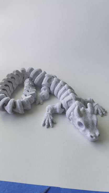 Skull Dragon Toy in a Marble Texture for Fun Pretend Fantasy Dragon Play for Kids and Teens