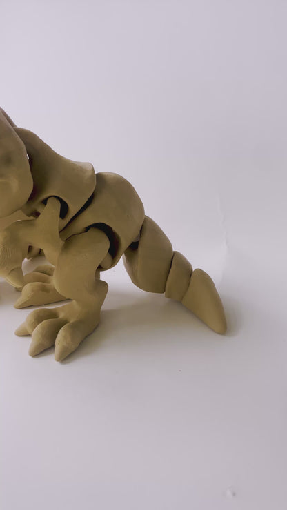 3D Printed Beige T-Rex: Posable Dinosaur by Cinderwing3D