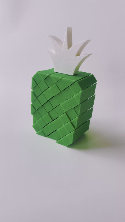 Patrick’s Green Pineapple Fidget Toy- - High-Quality 3D Printed Articulated Pineapple Fidget for Tabletop Tactile Play