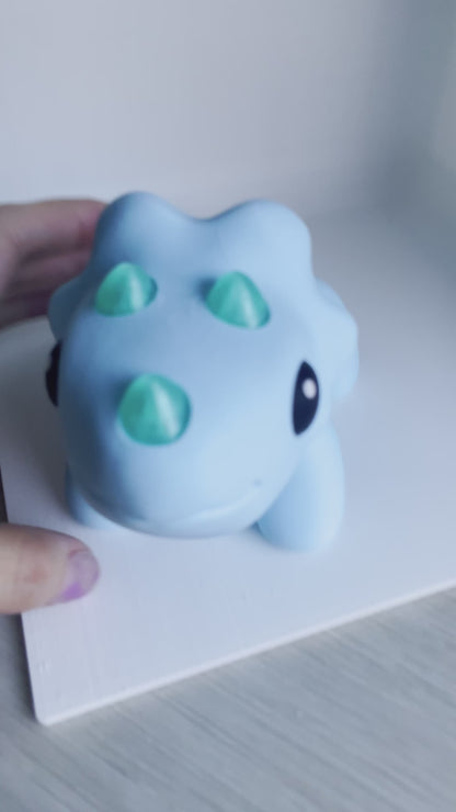 ZOU's BIG Blue Triceratops Dino Fidget Toy - High-Quality 3D Printed Articulated Dinosaur for Indoor & Outdoor Stress Relief Play