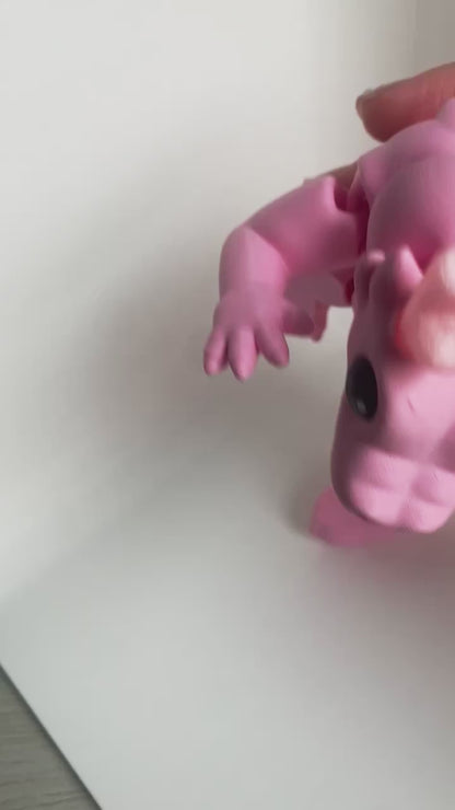 Zou's Pink Dragon Fidget Toy- - Medium High-Quality 3D Printed Articulated Dragon for Tabletop Tactile Play & Stress Relief