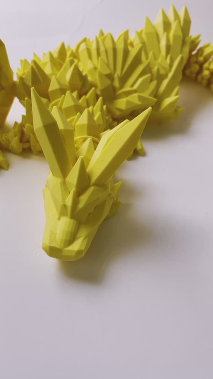 Big Yellow Dragon: Winged 3D Printed Fantasy Creature by Cinderwing3D