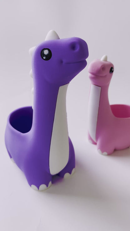 Dino Pencil Holders! (Set of 2, Purple Dad and Pink Mom Dinos)