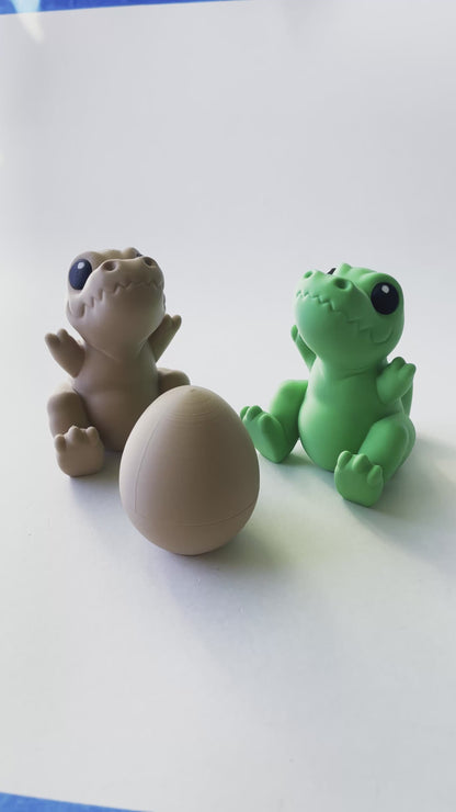 T-Rex Family Toy Set (Set of 2 T-rex Parents, 1 Egg and 1 Baby T-rex) for Dino Family fun Tactile Play and STEM Learning