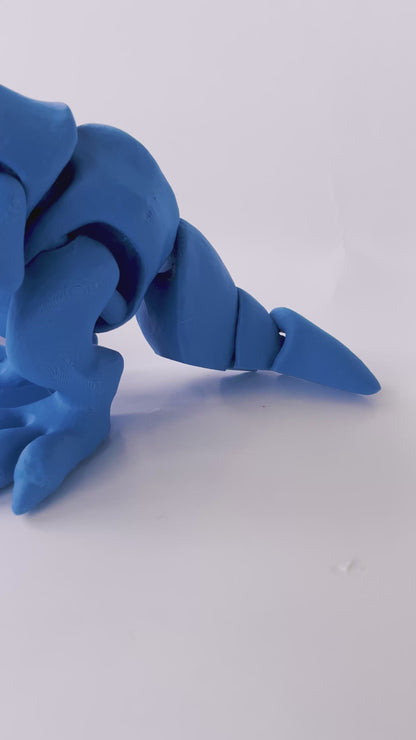 3D Printed Big Blue T-Rex: Posable Dinosaur Toy by Cinderwing3D