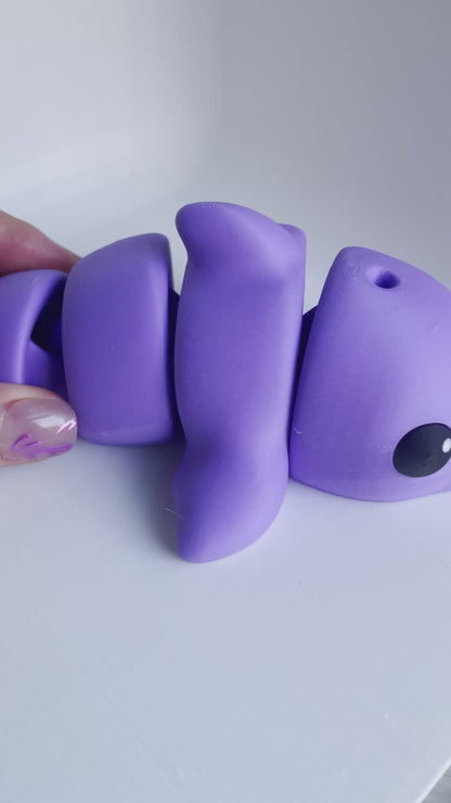 ZOU's Purple Dolphin Fidget Toy - Medium High-Quality 3D-Printed Articulated Buddy with Tiki-Taka Noise for Indoor and Outdoor Play & Stress Relief