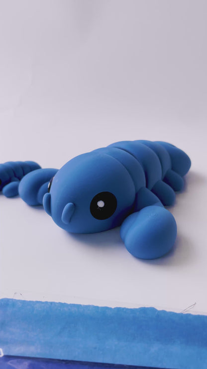 Blue Lobster 3D Printed Toy: Marine Animal STEM Learning
