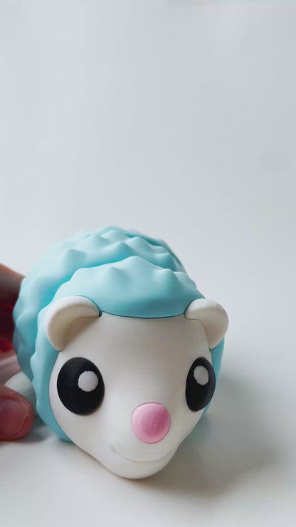 Blue Hedgehog Flexi Toy Figurine for Tactile Learning Play!
