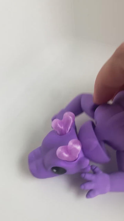 Zou's Purple Dragon Fidget Toy- - Medium High-Quality 3D Printed Articulated Dragon for Tabletop Tactile Play & Stress Relief