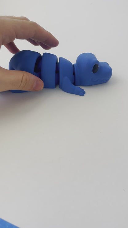 ZOU's Blue T-Rex Dino Fidget Toy - Medium High-Quality 3D-Printed Articulated Buddy with Tiki-Taka Noise for Indoor and Outdoor Play & Stress Relief