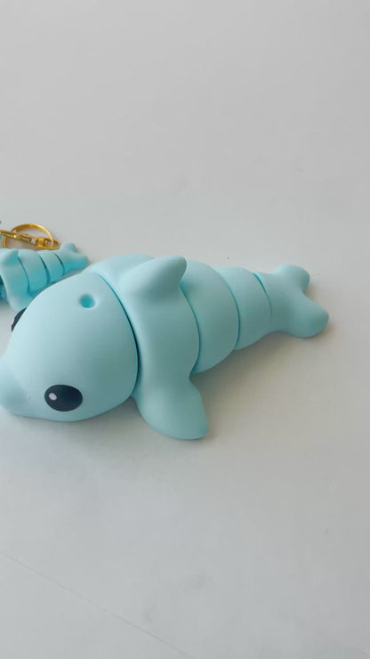 Baby Blue Dolphin Flexi Toy Marine Animal for Tactile Learning Play!
