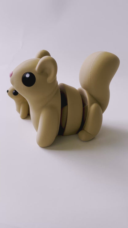 Latte Squirrel Toy: 3D Printed Woodland Animal Figure