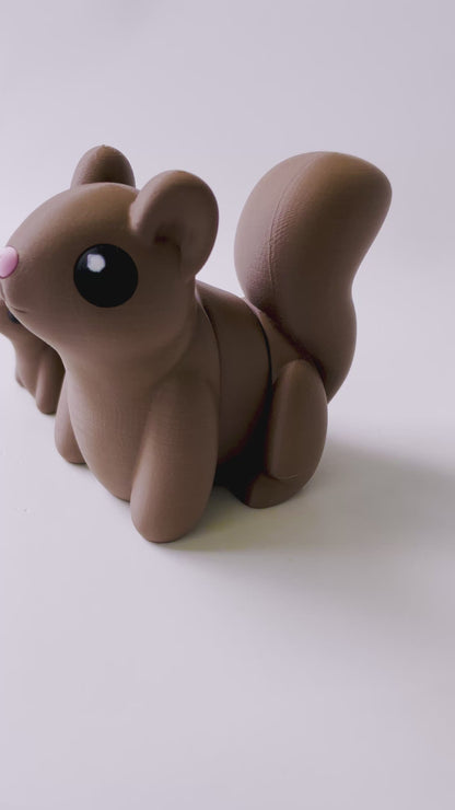 Brown Squirrel Toy: 3D Printed Woodland Animal