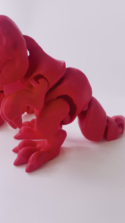 Big Red T-Rex: Posable 3D Printed Dinosaur by Cinderwing3D