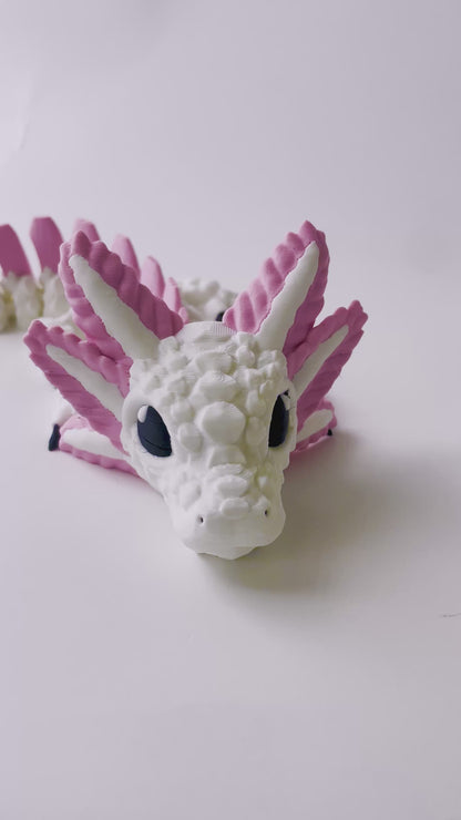 3D Printed White Dragon: Elegant Fantasy Companion