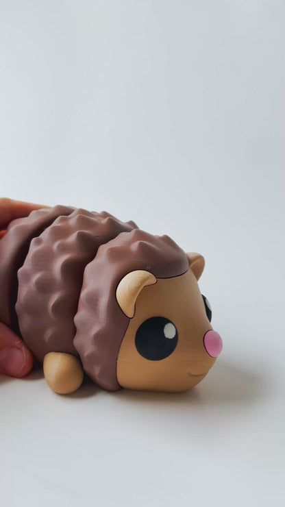 Classic Brown Hedgehog Flexi Toy Figurine for Tactile Learning Play!