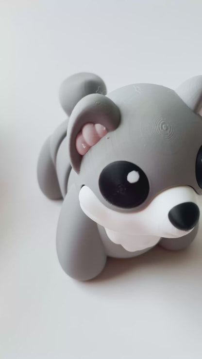 Grey Wolf Flexi Toy Figurine for Fun Play!