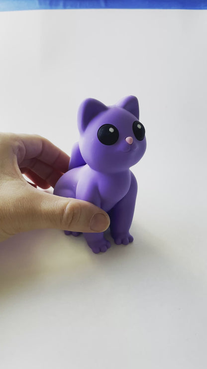 Purple Cat Figurine Desk Toy