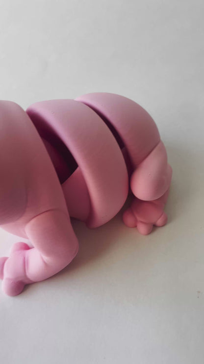 Kawaii Pink Frog Flexi Toy Figurine for Tactile Learning Play & Decor!