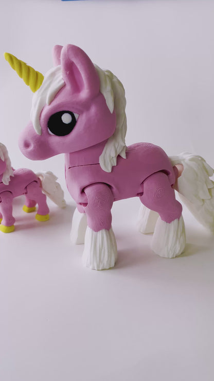 Big Pink Posable Unicorn Toy